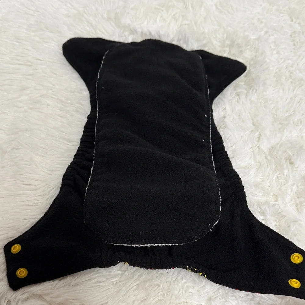 Black Multicolor Animal Print Diaper Cover